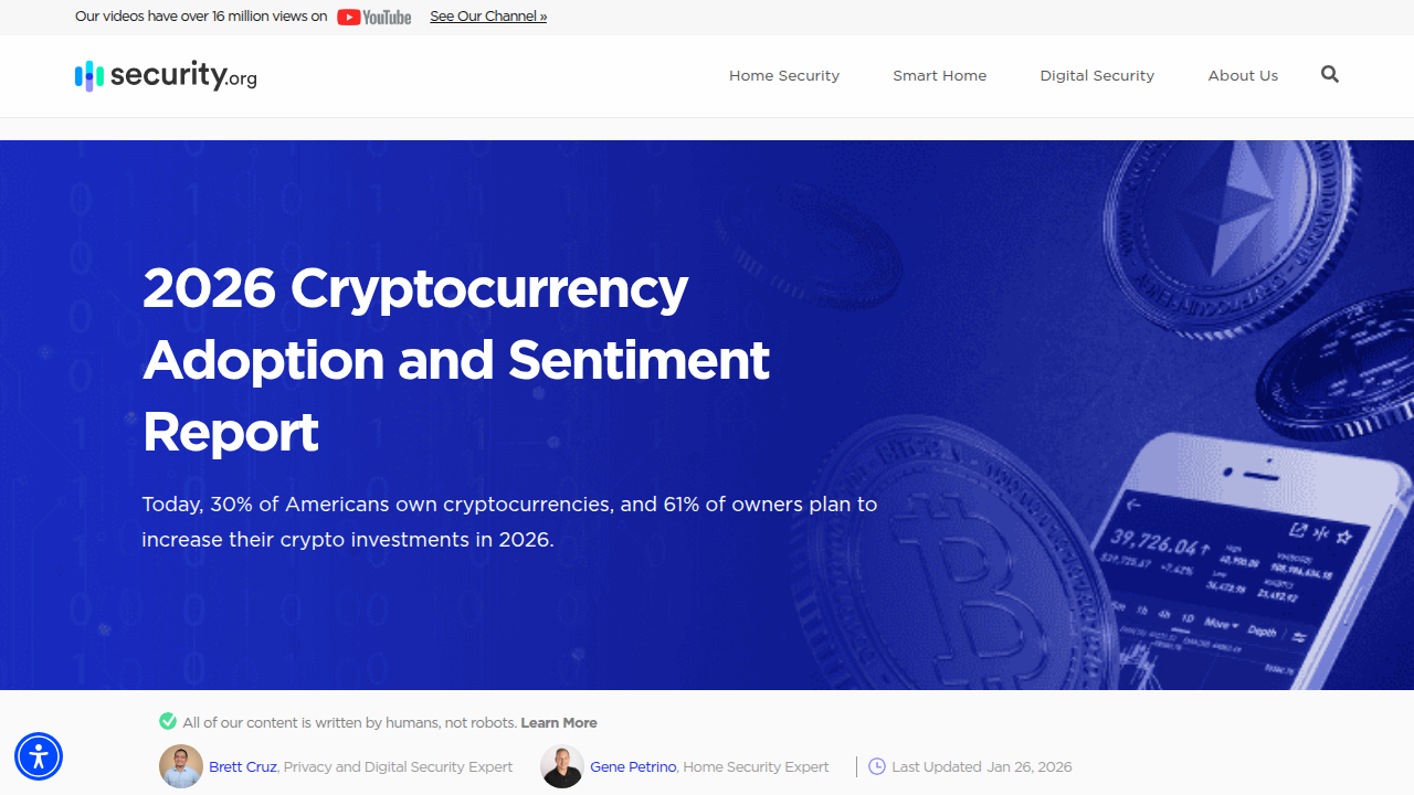 A screenshot of a consumer report on cryptocurrency adoption, providing insights into widely held assets like Bitcoin.