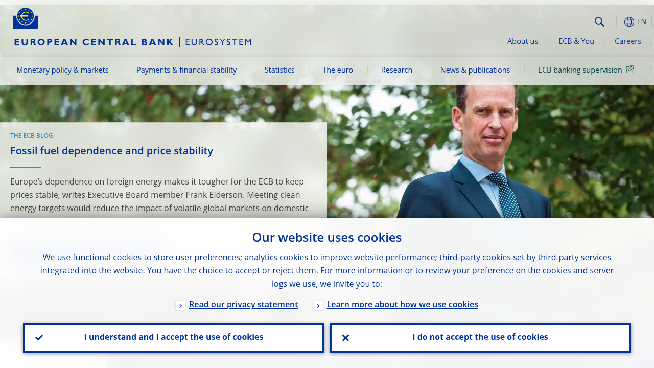 The European Central Bank website, a key institution monitoring financial stability, including risks from the broader crypto ecosystem.